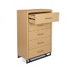 Christopher Knight Home Beeson 5 Drawer Dresser Natural/Black - 3 of 4