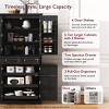 Farmhouse Pantry Cabinet with 3 Pull Out Organizers, 6 Door Shelves & 2 Drawers, 71" Tall Kitchen Storage Hutch for Dining Room-3irtyhousy - 3 of 4