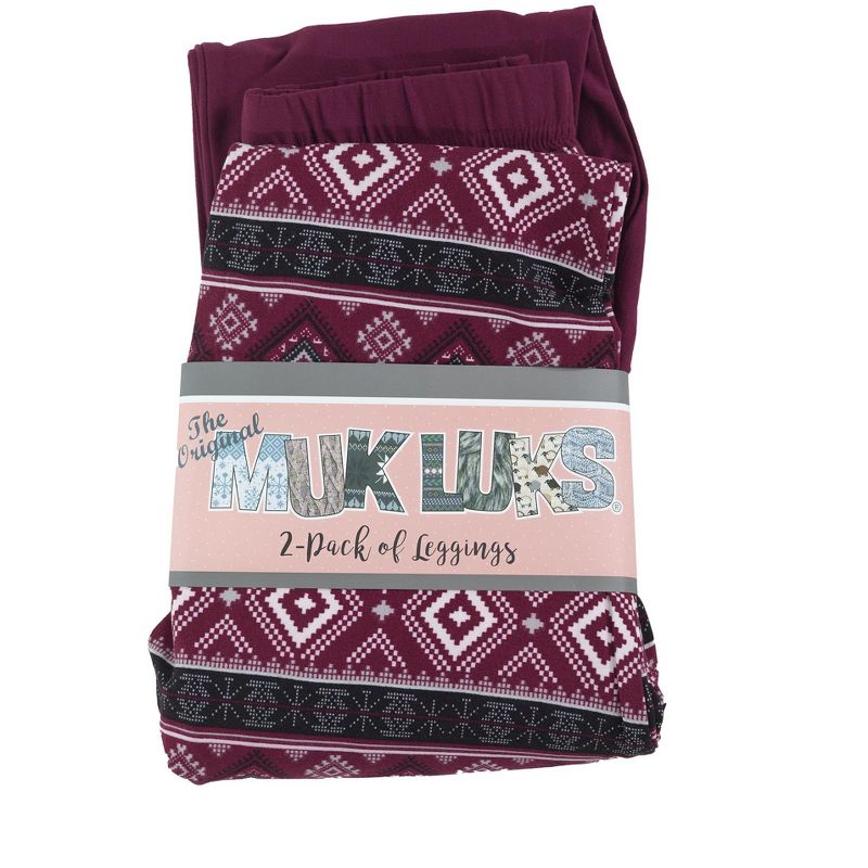 MUK LUKS Dream Knit Pajama Leggings Set of 2, 3 of 4