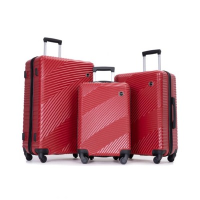Summit Adventure 3-Piece Pc+Abs Lightweight Suitcase With Two Hooks