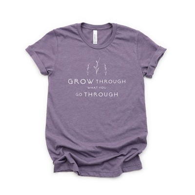 Simply Sage Market Grow Through What You Go Through Short Sleeve Tee - M - Purple