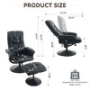 PU Leather Recliner Chair with Ottoman and 360° Swivel,Heated Massage Seat and Adjustable Backrest for Home Theater-The Pop Home - 4 of 4