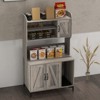 51.1" Large Wooden Cat Litter Box Enclosure | Storage Shelves | Hidden Design | Modern Indoor Cat Cabinet for Organized Storage & Odor Control - 2 of 4