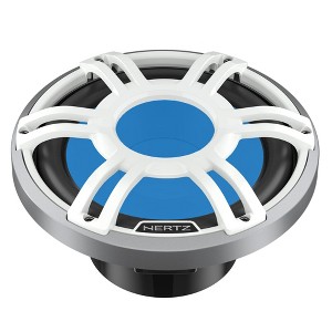 Hertz HMS 10 S4-LD-SW.1 - 10" 4-Ohm Marine Subwoofer with RGB LEDs, White Sport Grille - 1 of 2