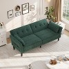 89" Futon Sofa Bed, Modern Convertible Sleeper Sofa with Adjustable Backrest & Armrest, Comfy Futon Couch Bed with 2 Pillows - 3 of 4
