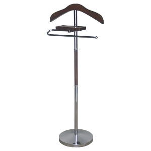 Oxford Ii Valet - Chrome & Walnut Finish - Proman Products - 1 of 4