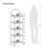 Aoibox 5 Tier Tempered Glass Bookcase Bookshelf Slim Gold Shelving Unit Steel Frame for Bedroom Bathroom Office - 2 of 4