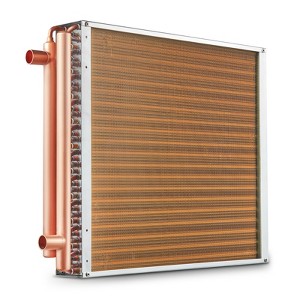 VEVOR Heat Exchanger Water to Air, 20"x 20" with 3-Row 3/8" Copper Ports, 242 Aluminum Fins Heat Exchanger, Residential Heating and Cooling, Brown - 1 of 4