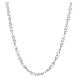 Tiara Sterling Silver 24" Disco Chain Necklace