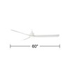 Casa Vieja 60" Sailplane Modern Indoor Outdoor Ceiling Fan 3 Blade LED Light Remote Control Matte White Finish Bedroom Patio Living Room Damp Rated - 4 of 4