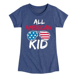 Girls' - Instant Message - All American Kid Fitted Short Sleeve Graphic T-Shirt - 1 of 4