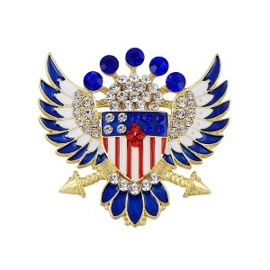 Anna-Kaci American Flag USA Sparkly Crystal Rhinestone 4th of July  Pin Brooch - 1 of 4