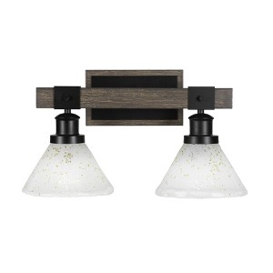 Toltec Lighting Tacoma 2 - Light Vanity in  Black/Painted Wood with 7" Gold Ice Shade - 1 of 1