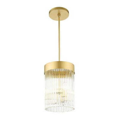 Mini Norwich Crystal Chandelier with Soft Gold Drum Shade