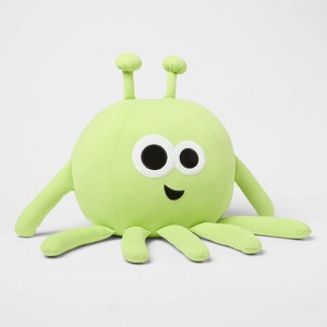 Alien Soothing Weighted Plush Kids' Throw Pillow Green - Pillowfort™  - 1 of 4