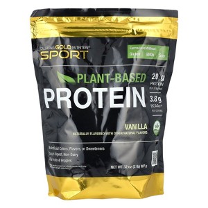 California Gold Nutrition Sport, Vegan Protein with Pea Protein Isolate and Brown Rice Protein, Vanilla, 2 lb (907 g) - 1 of 3