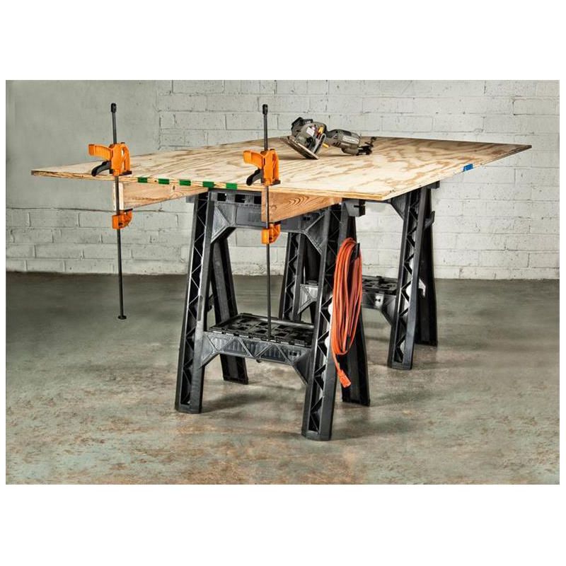 Worx WX065 Clamping Sawhorses, pair with 2 clamps, 4 of 10