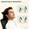 TopComfy Accent Chairs Mesh Office Chair Desk Chair with Flip up Armrest Rotatable Headrest Lumbar Support for Office, Black, 24.4"*24.4"*50" - 3 of 4