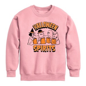 Boys' - Peanuts - Halloween Spirits Graphic Long Sleeve Fleece Sweatshirt - 1 of 4