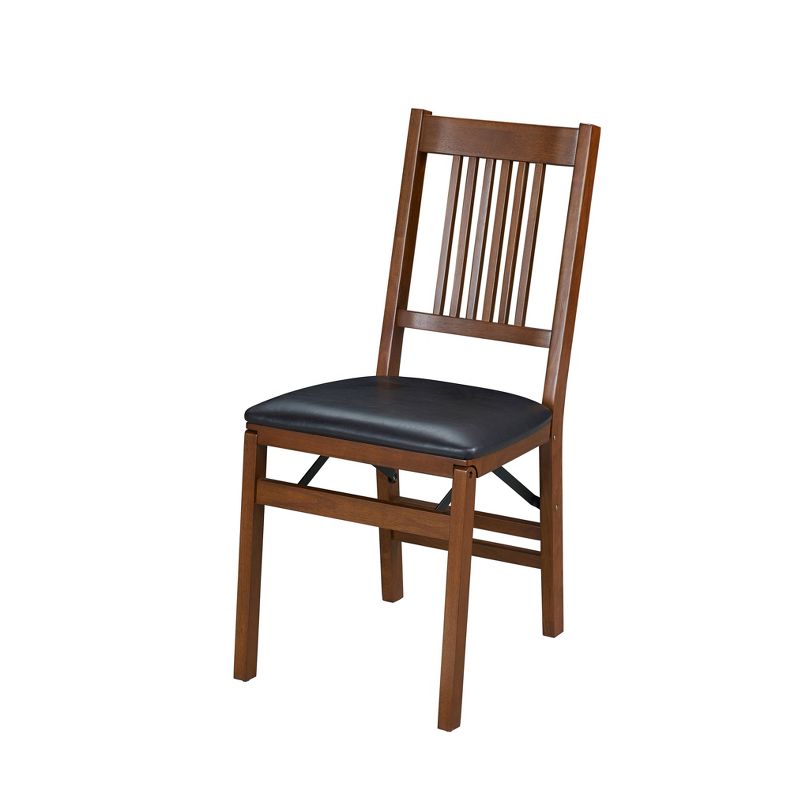 Set of 2 True Mission Folding Chair Fruitwood Brown - Stakmore, 1 of 8