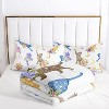 Hachikiko Cute Colorful Flower Cat Comforter Set - Moon Star Pattern Bedding with 2 Pillowcases - 3 of 4
