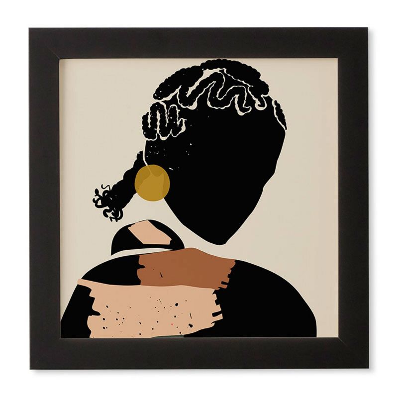 Domonique Brown Black Hair No. 12 Framed Wall Art Black - Deny Designs, 5 of 7