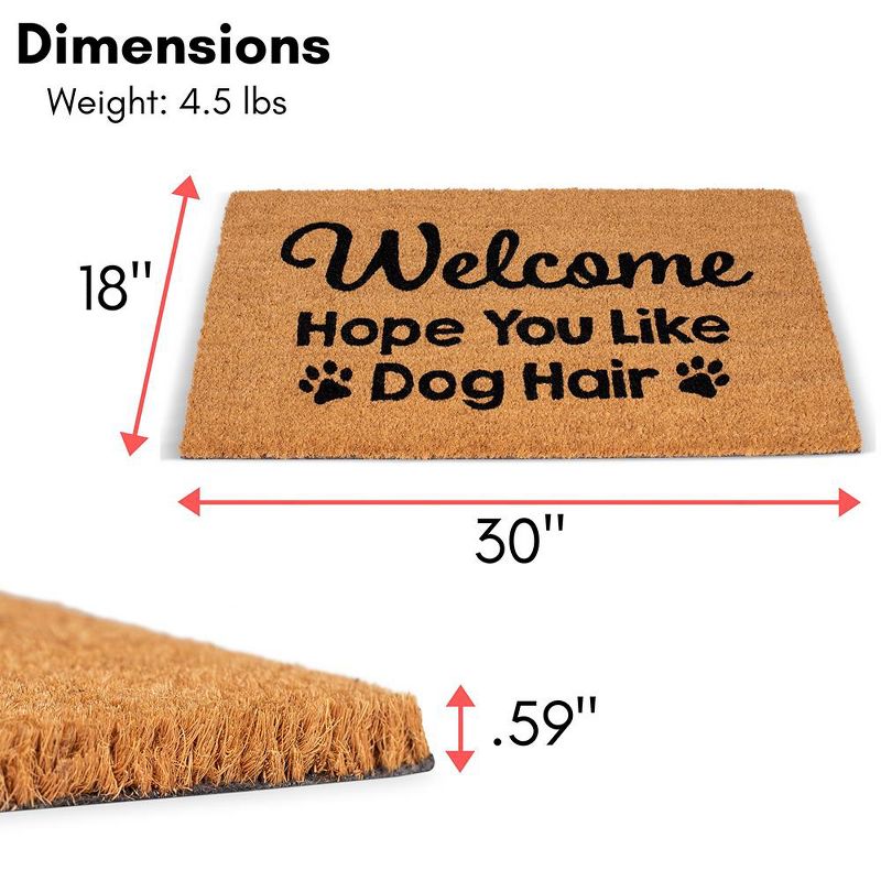 BirdRock Home Dog Hair Coir Front Door & Entry Doormat - 18" x 30", 4 of 8