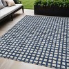 Navy Blue And Ivory Geometric Washable Indoor Outdoor Area Rug - 2 of 4