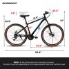 Mountain Bike 24 Inch Wheels, 21-Speed Mens Womens Trail Commuter City, High Carbon steel Frame Disc Brakes Thumb Shifter Front Fork Bicycles - 4 of 4