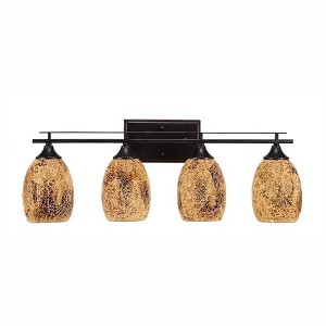 Toltec Lighting Uptowne 4 - Light Vanity in  Dark Granite with 5" Gold Fusion Shade - 1 of 1