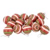 Northlight 14-Piece Red, Green and White Striped Decoupage Christmas Ball Ornament Set, 2.25" (60mm) - 2 of 3