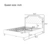 Sapphtopaz Platform Bed Frame with Ruched and Button Tufted Headboard Velvet Upholstered Platform Bed with Slats Support for Bedroom - 4 of 4