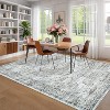 10x13 Blue Vintage Floral Area Rug, Extra-Large Low Pile Soft Washable Carpet, Non-Slip & Foldable for Living Room & Bedroom - 4 of 4