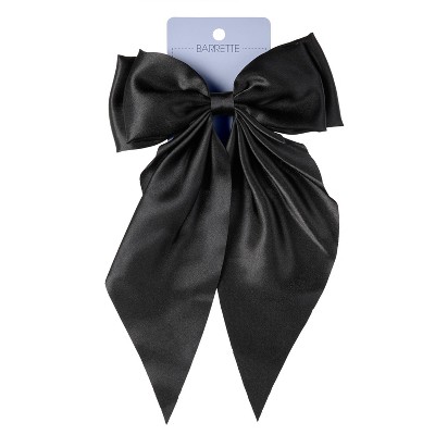 scunci Elite Large Bow Barrette Hair Clip - All Hair - Black