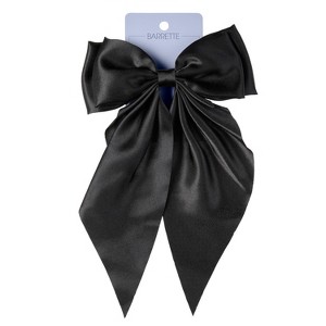scünci Elite Large Bow Barrette Hair Clip - All Hair - Black - 1 of 4
