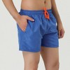 Lars Amadeus Men's Summer Drawstring Waist Solid Color Mesh Lining Swimming Board Shorts - 2 of 4