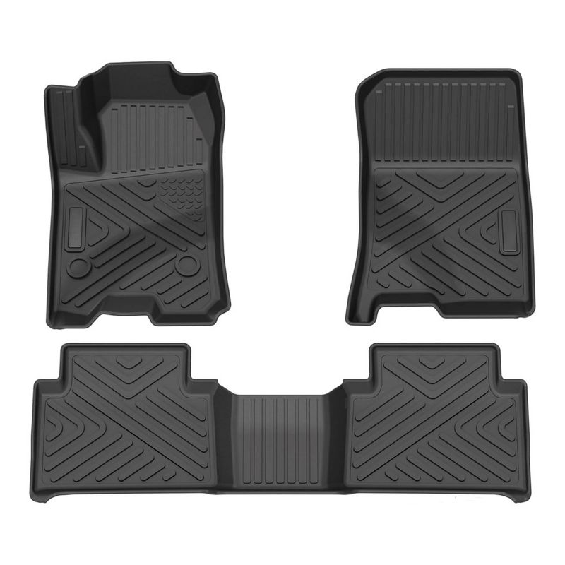 TPE Floor Mats Compatible with Chevy Colorado Crew Cab/GMC Canyon Crew Cab, All-Weather Car Floor Liners, 1 of 2