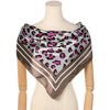 Elerevyo Women's Leopard Printed Square Satin Silk Feeling Neck Scarves Bandanas 35.4" X 35.4" - 2 of 4