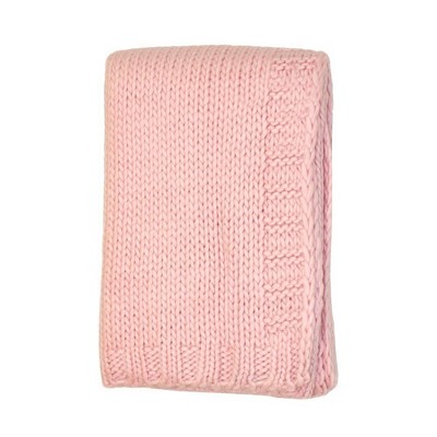 Kimberly Grant Large Gauge Cable Knit Blanket - Pink