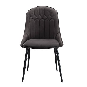 24" Abraham Accent Chair: Upholstered, Armless Design, Wood/Metal Frame - Acme Furniture - 1 of 4