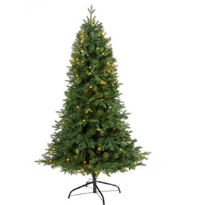 Nearly Natural 5-ft Vermont Fir Artificial Christmas Tree with 150 Clear LED Lights - 1 of 4