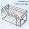 Costway Twin over Twin Low Bunk Bed with Guardrails Integrated Ladder Kids Wooden Grey/White/Beige/Pink - 3 of 4