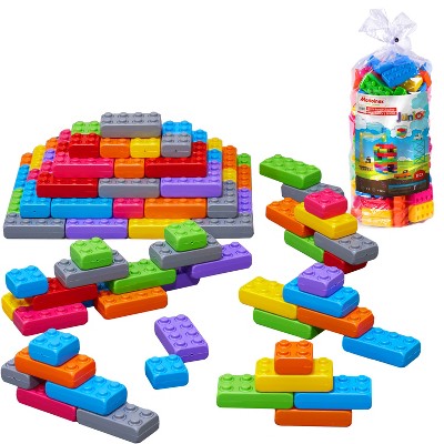 toddler building bricks