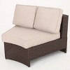GDFStudio Outdoor Wicker Half Round 4 Seater Sectional Set with Ice Bucket Ottoman - 3 of 4