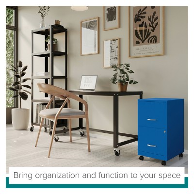 Classic Blue 18" Deep 2 Drawer Mobile Vertical File Cabinet