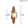 Possini Euro Design Possini Euro Constellation 9 1/4" High Wood and Gold LED Wall Sconce - image 4 of 4