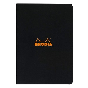 Rhodia Slim Staplebound Notebook - Lined 48 sheets - 8 1/4 x 11 3/4 - Black cover - 1 of 3