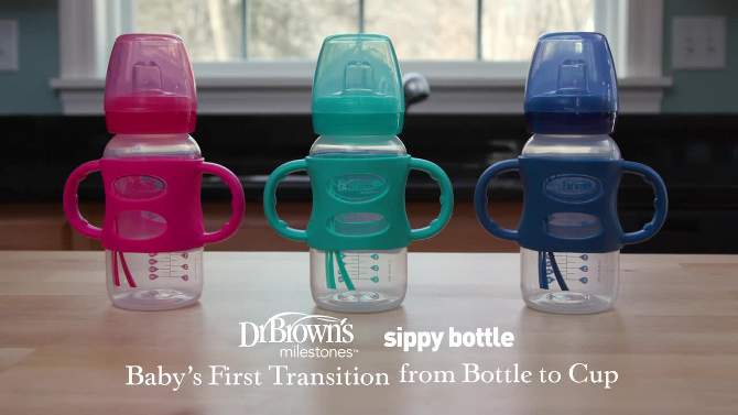 Dr. Brown's Wide-Neck Sippy Bottle with Handles - 2pk, 2 of 8, play video