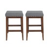 Modern Upholstered Backless Saddle Kitchen Stool,Set of 2-Christopher Knight Home - 2 of 4