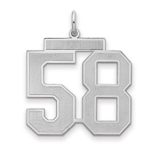 Black Bow Jewelry Sterling Silver, Jersey Collection, Large Number 58 Pendant - 1 of 4
